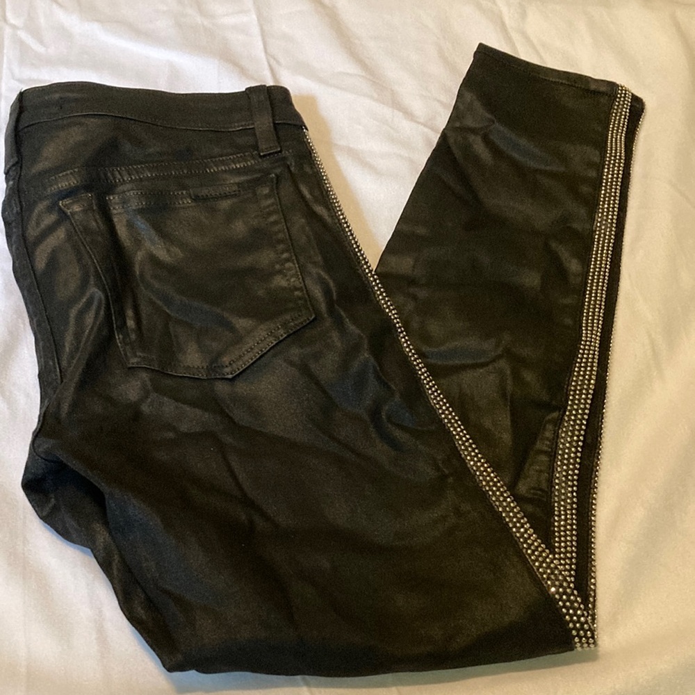 Joe's Jeans Black Skinny Pants with Silver Accents